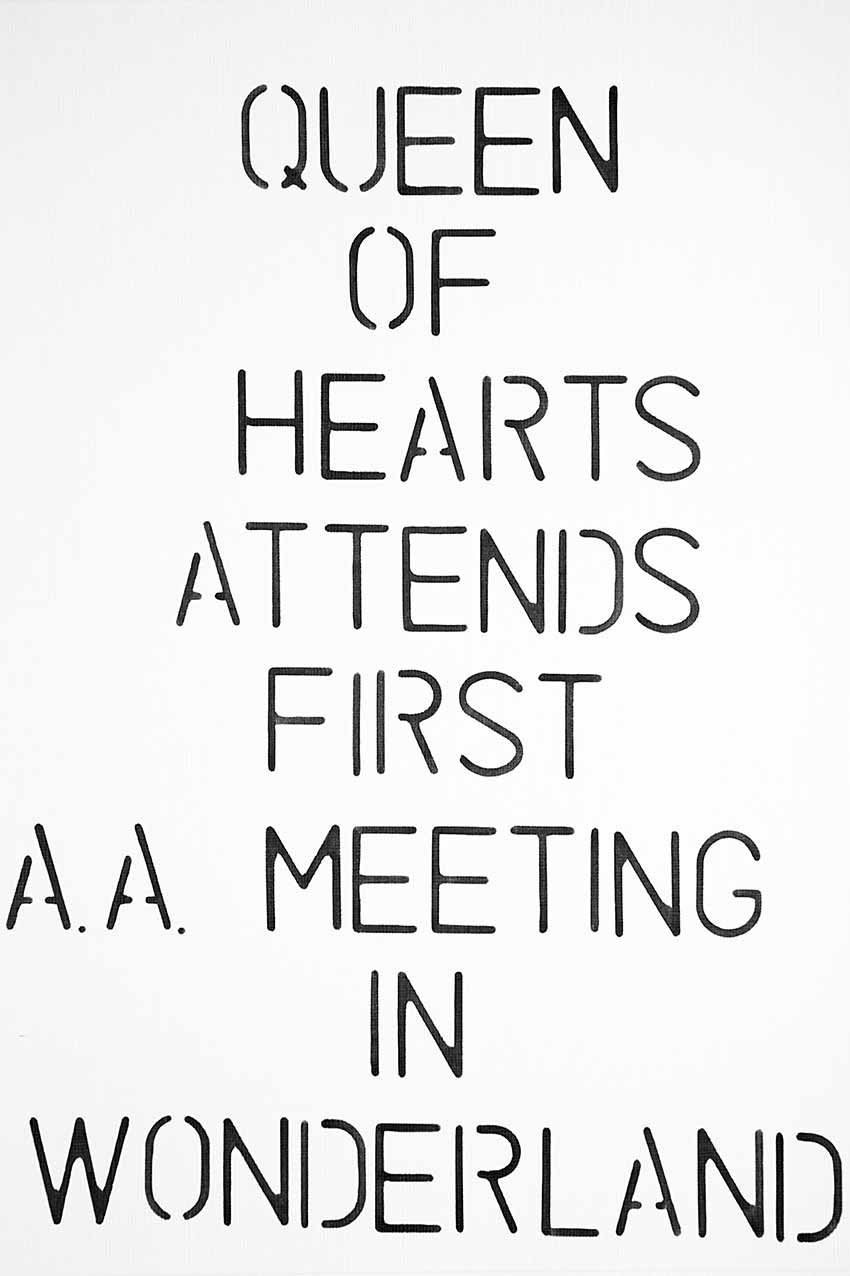 QUEEN OF HEARTS ATTENDS FIRST A.A. MEETING IN WONDERLAND